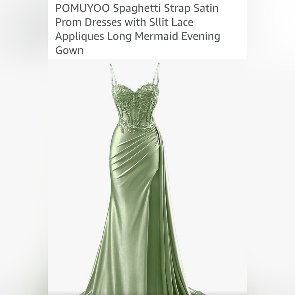 Sage Green Prom Dress, Mermaid Style, NEW